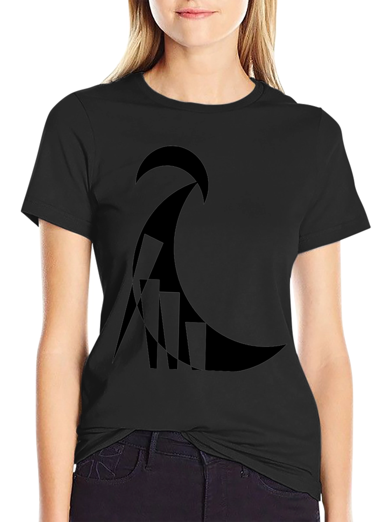 Abstract Graphic Black T-Shirt