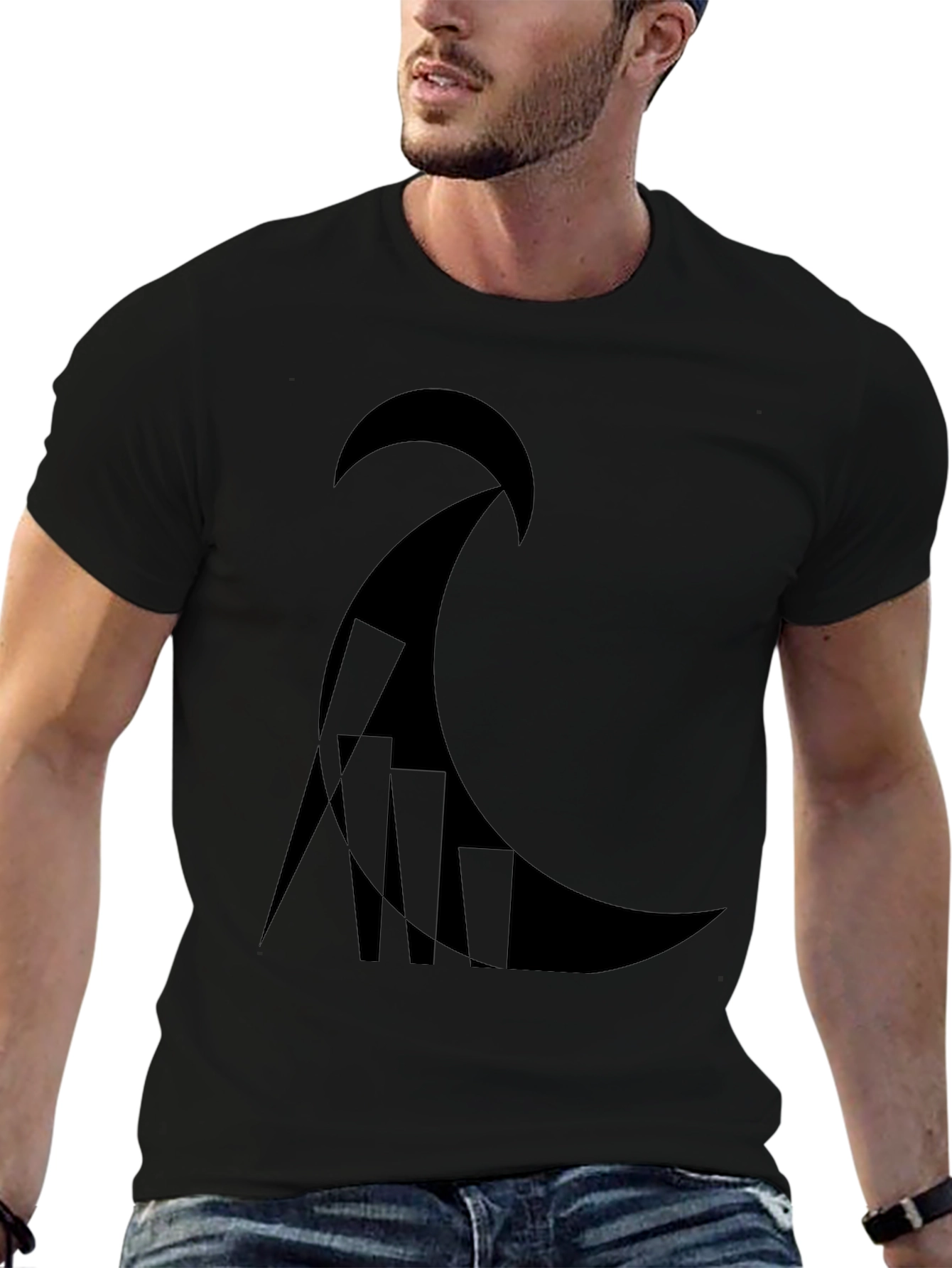 Abstract Graphic Black T-Shirt