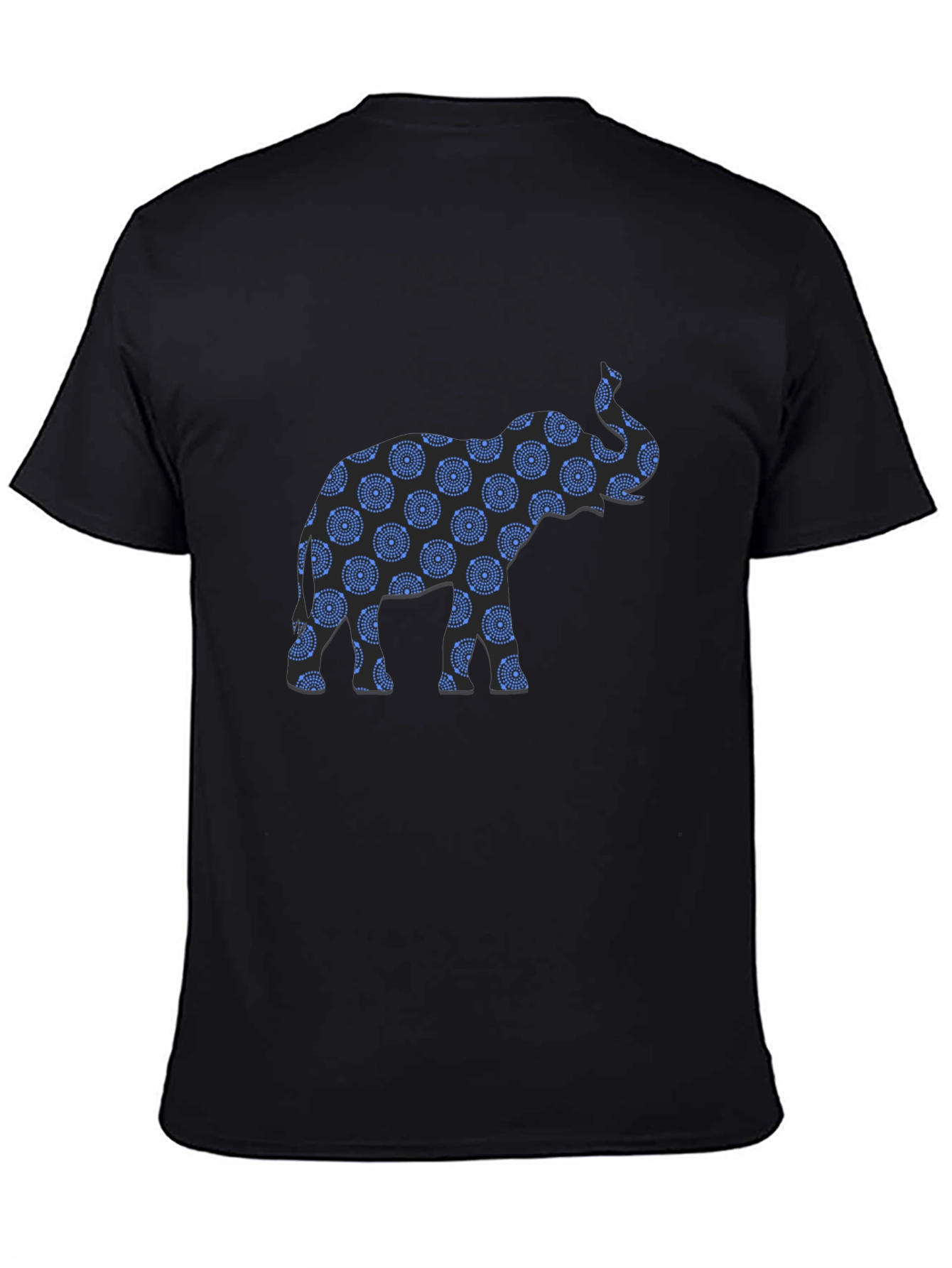 Elephant Print Black T-Shirt
