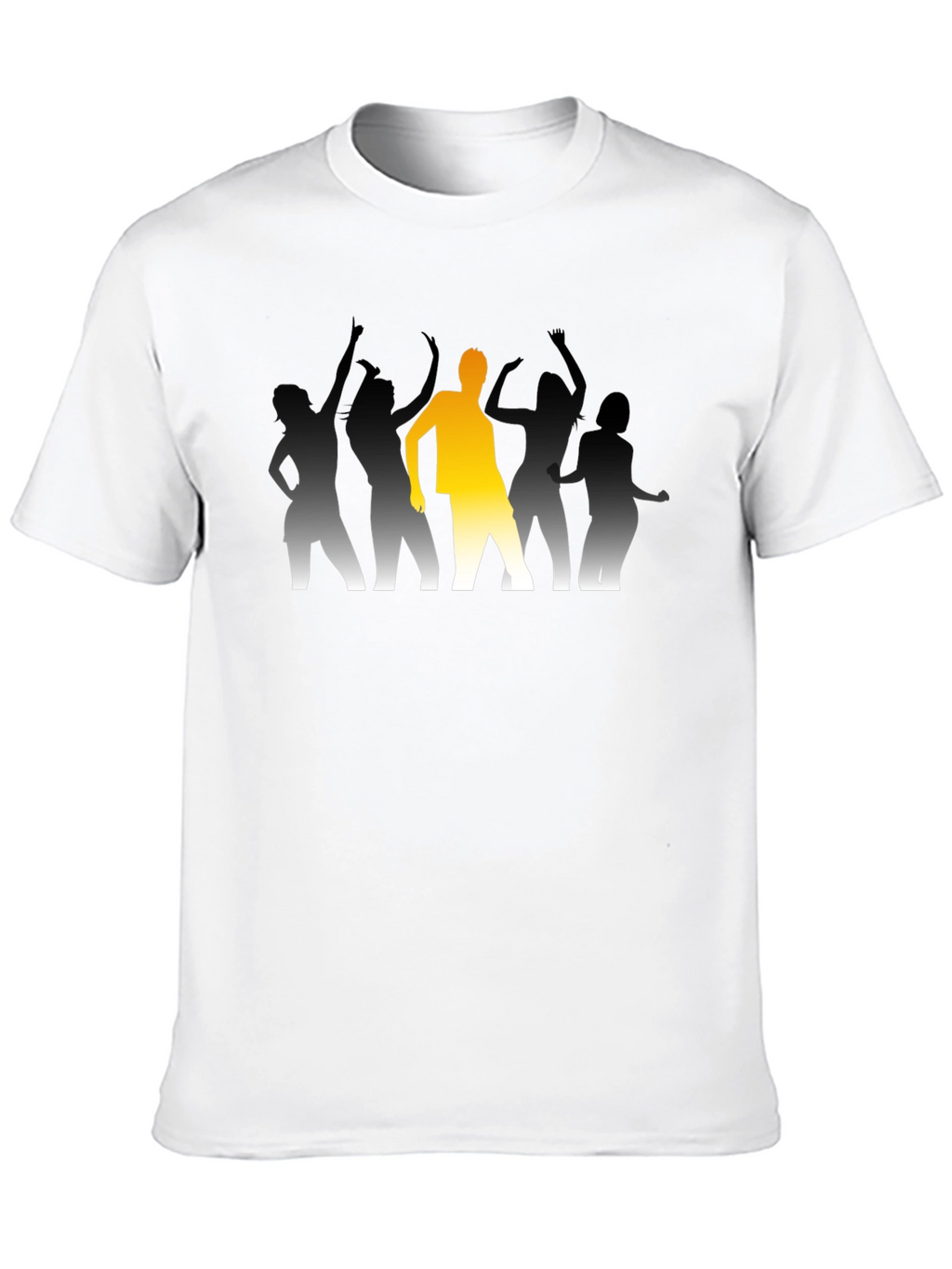 Dancing Crowd Graphic Tee - Black Cotton