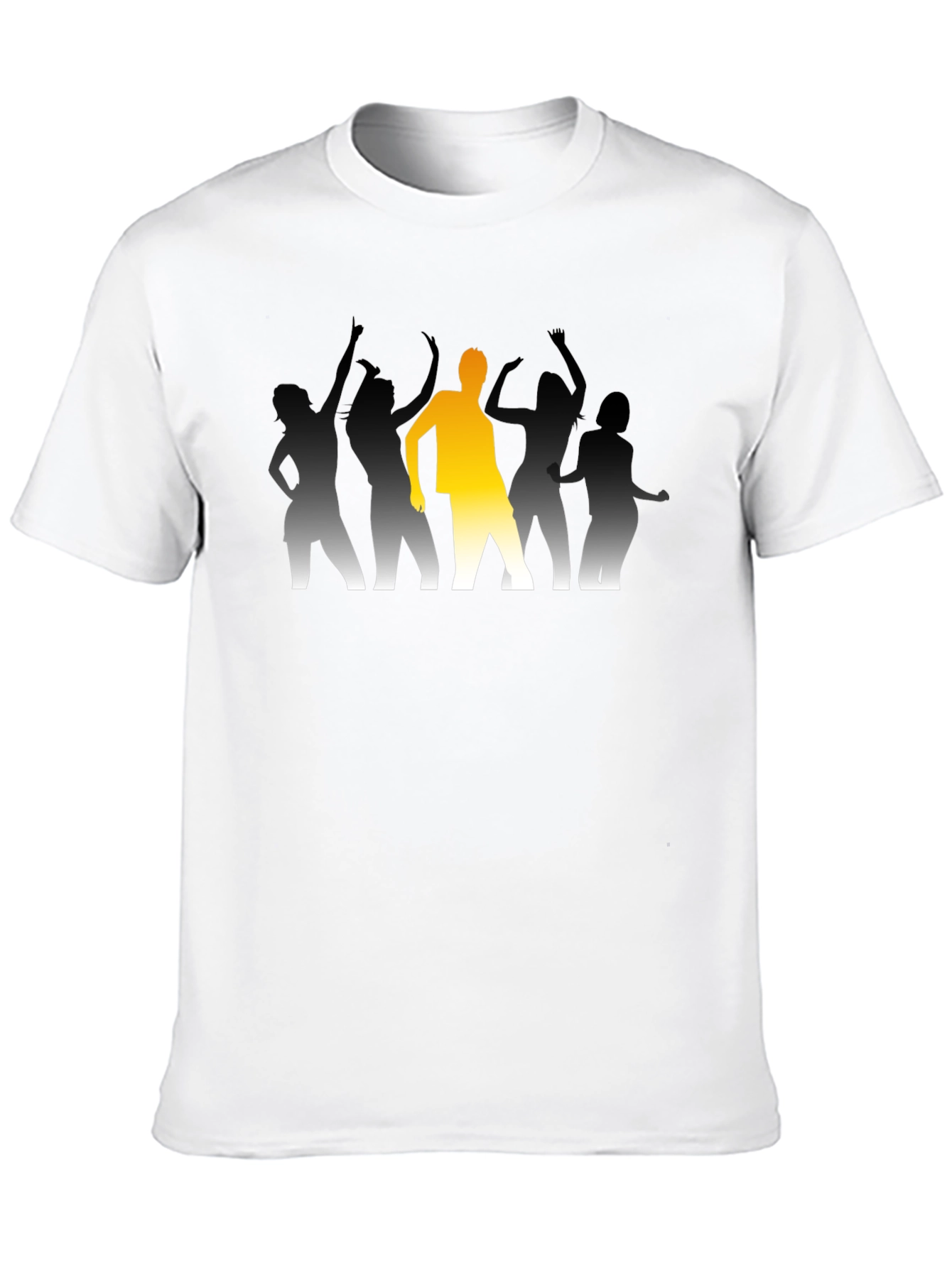 Dancing Crowd Graphic Tee - Black Cotton