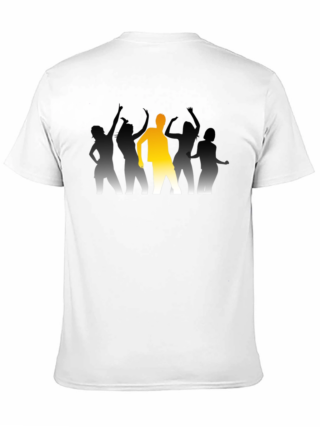 Dancing Crowd Graphic Tee - Black Cotton