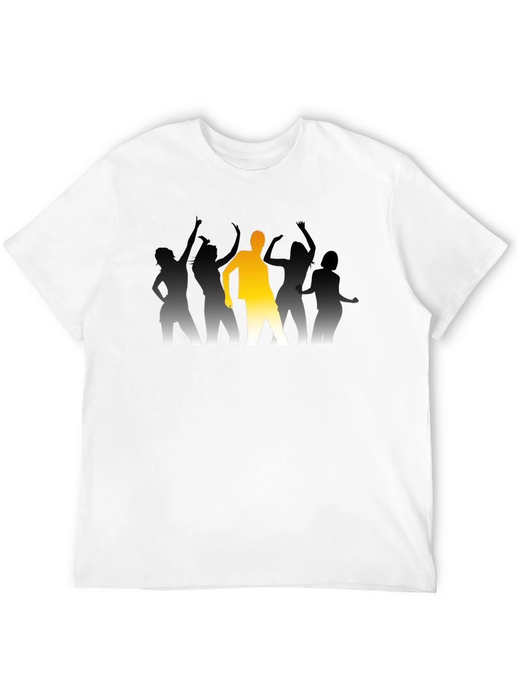Dancing Crowd Graphic Tee - Black Cotton