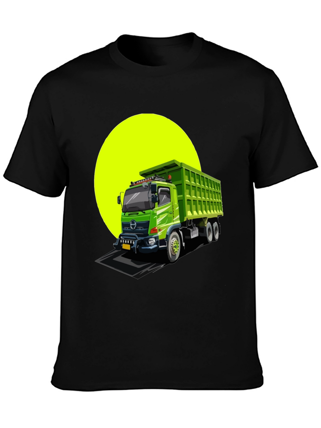 Dump Truck Graphic Tee - Black Cotton T-Shirt