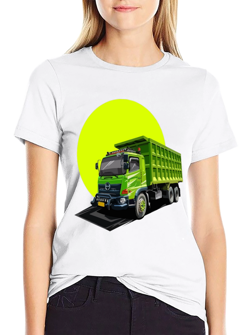 Dump Truck Graphic Tee - Black Cotton T-Shirt