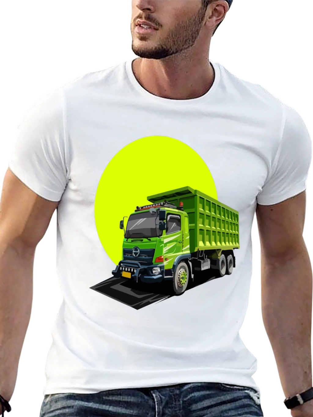 Dump Truck Graphic Tee - Black Cotton T-Shirt