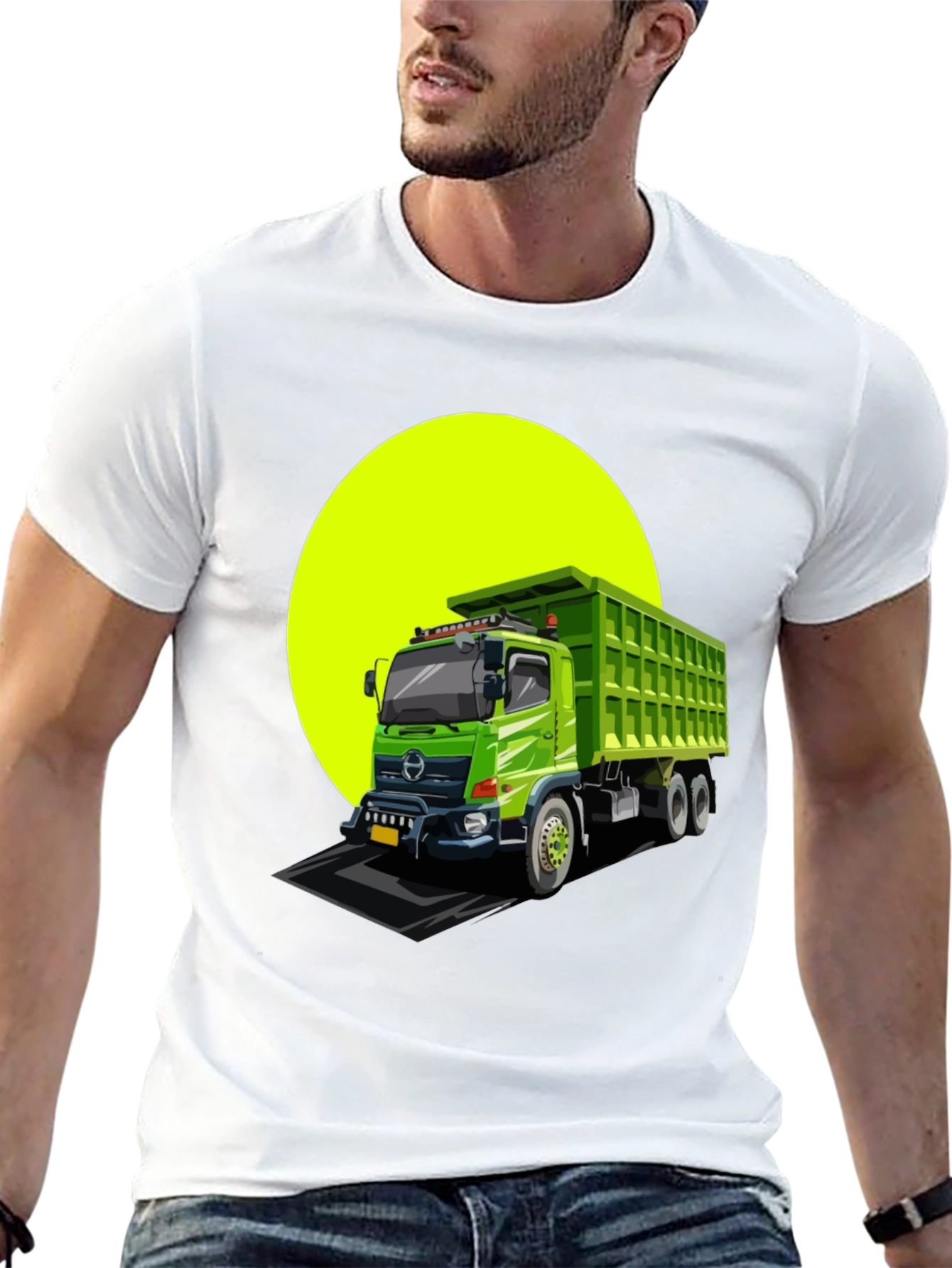 Dump Truck Graphic Tee - Black Cotton T-Shirt