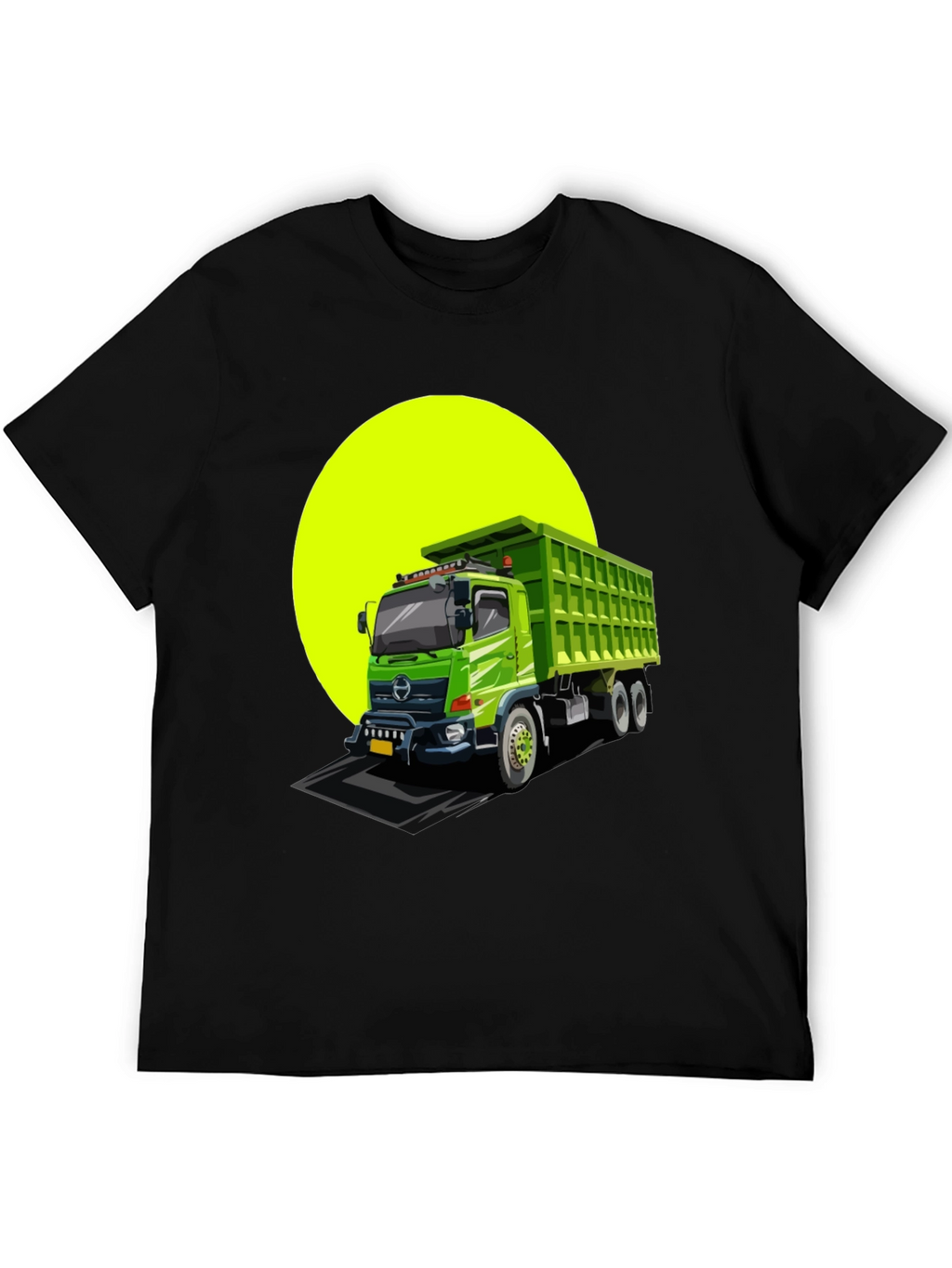 Dump Truck Graphic Tee - Black Cotton T-Shirt