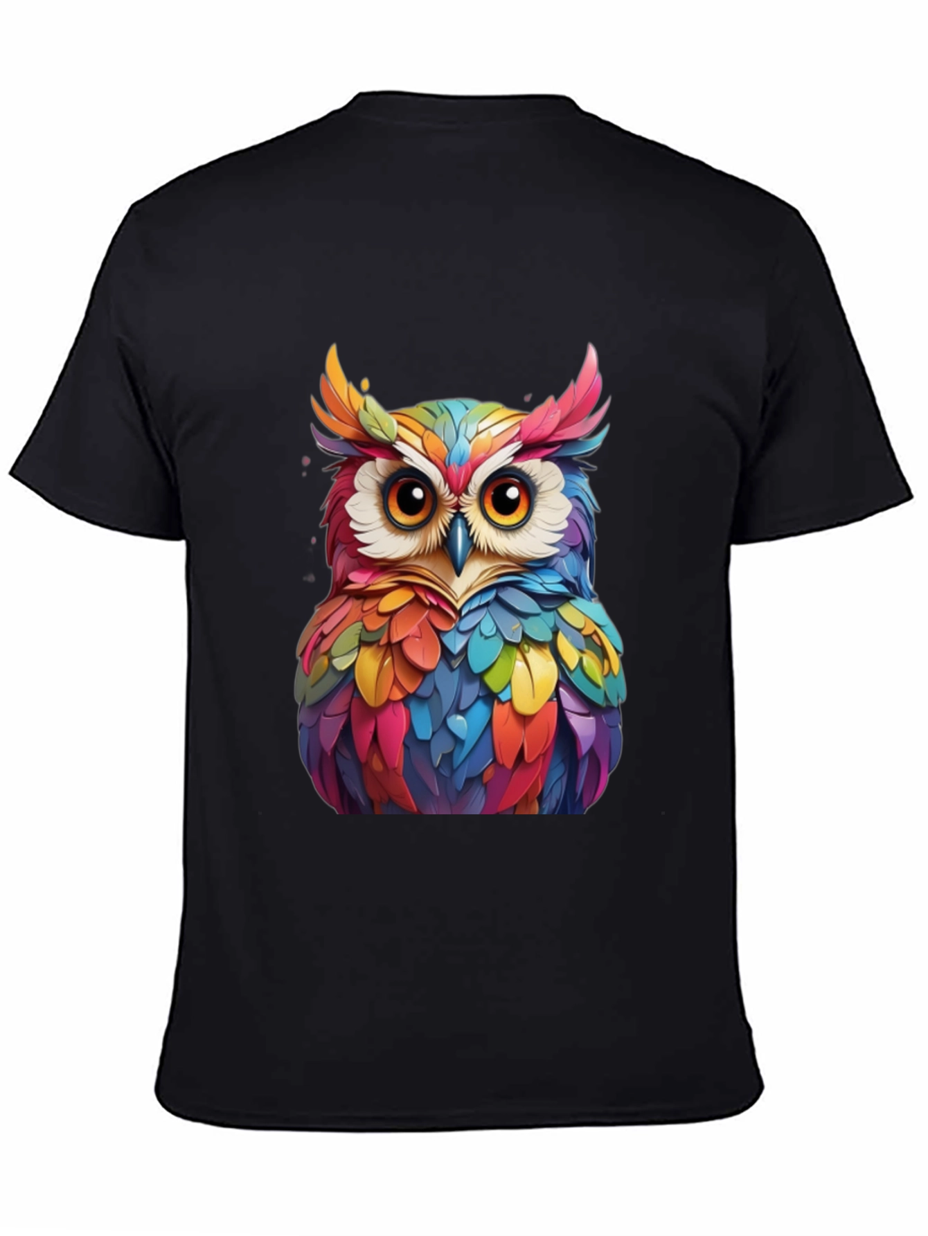 Rainbow Owl Graphic T-Shirt - Unique Colorful Design