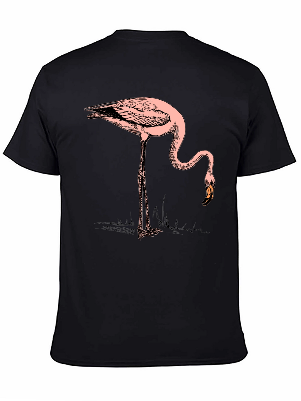 Flamingo Graphic Tee - Black Casual T-Shirt