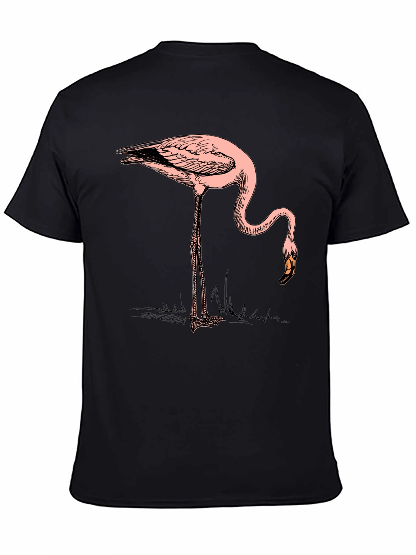 Flamingo Graphic Tee - Black Casual T-Shirt