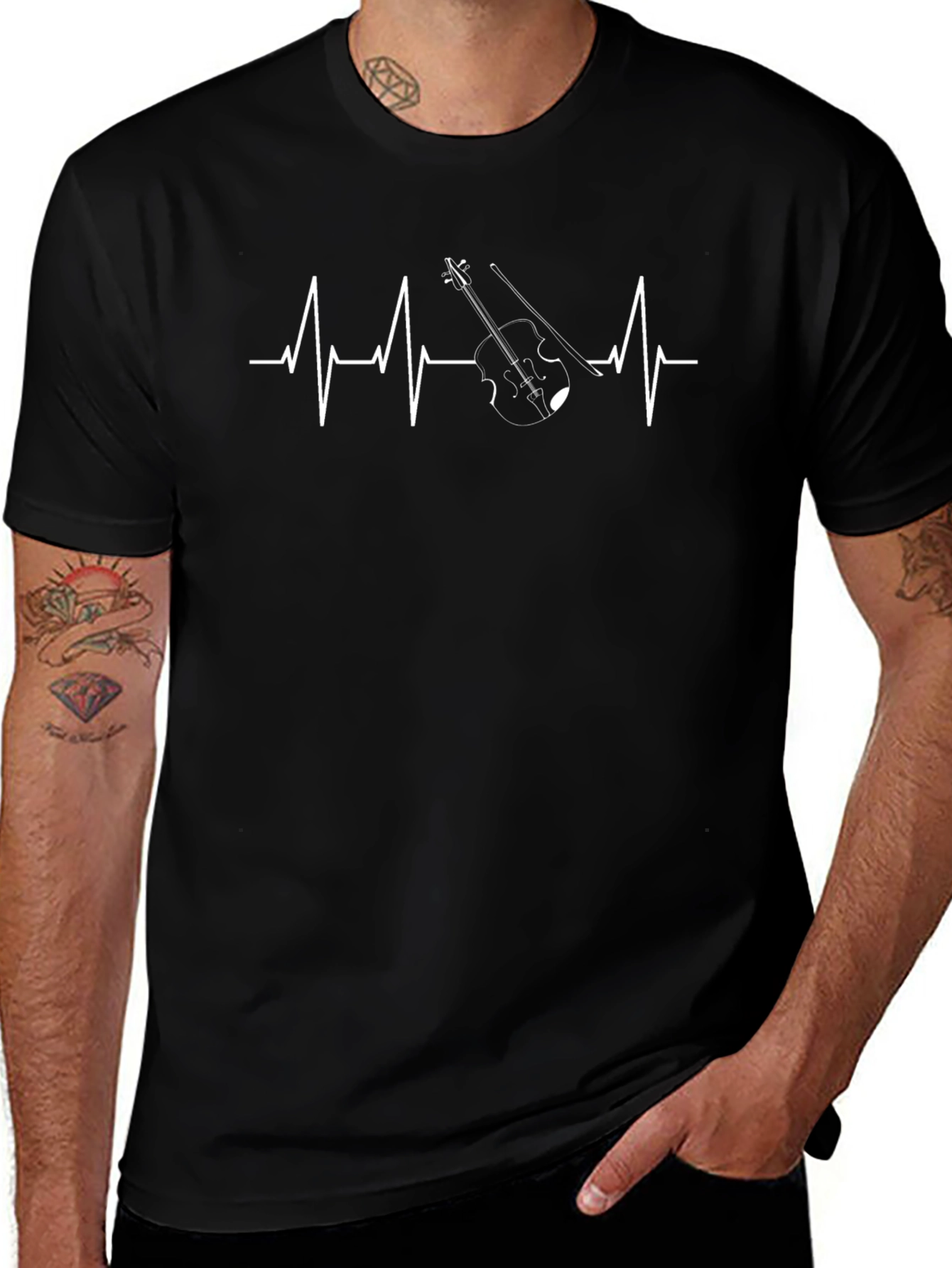 Violin Heartbeat T-Shirt - Musicians Pulse