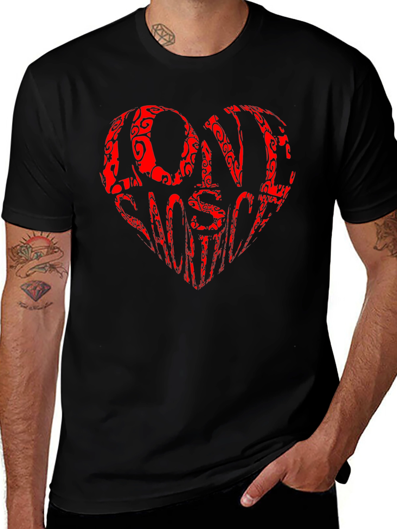 Love Wins Heart Graphic Tee - Black Cotton Shirt
