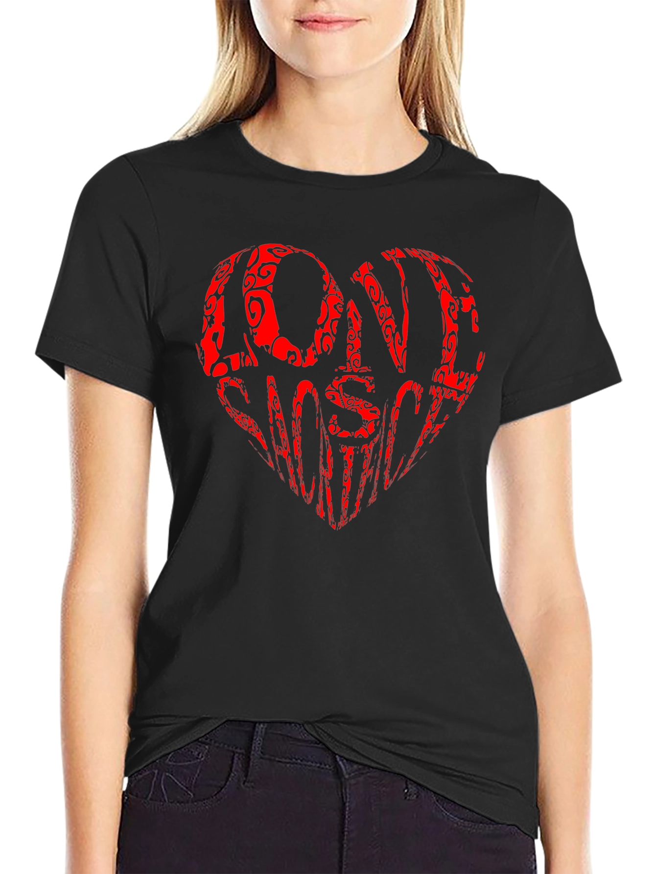 Love Wins Heart Graphic Tee - Black Cotton Shirt