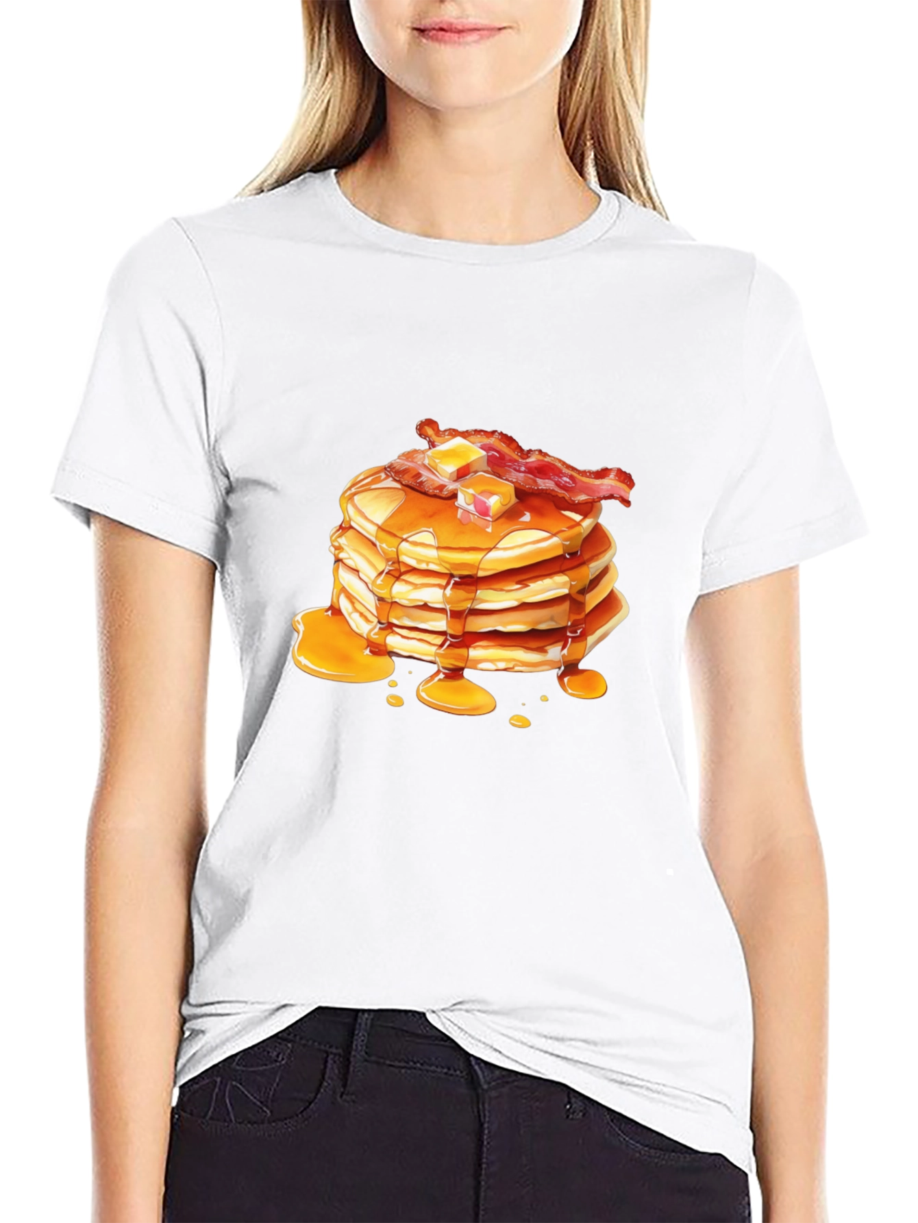 Pancakes & Bacon Graphic Tee - Breakfast Lovers T-Shirt