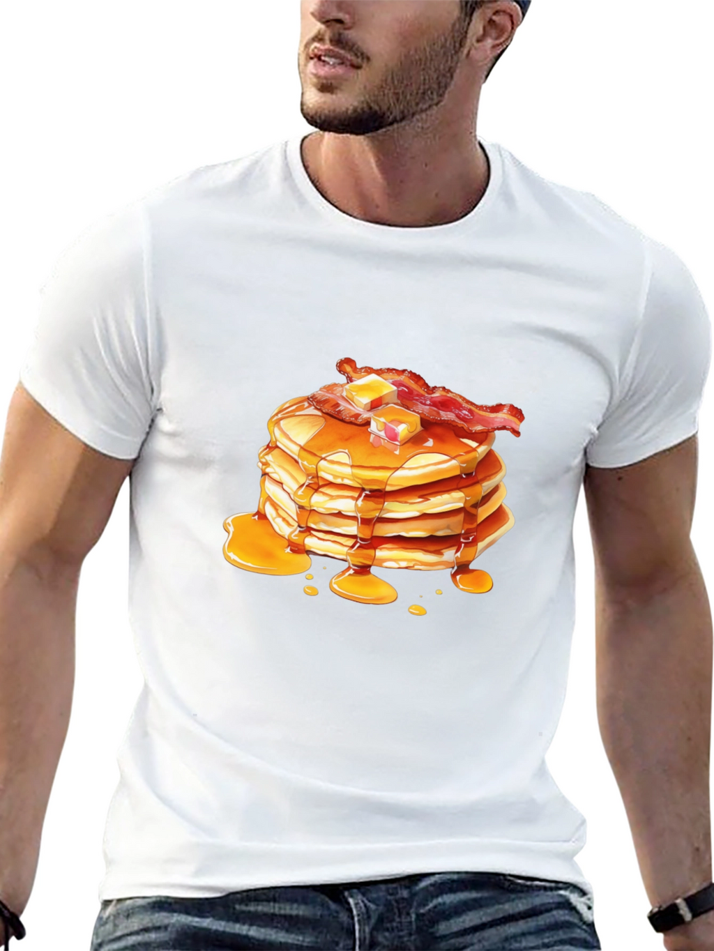 Pancakes & Bacon Graphic Tee - Breakfast Lovers T-Shirt