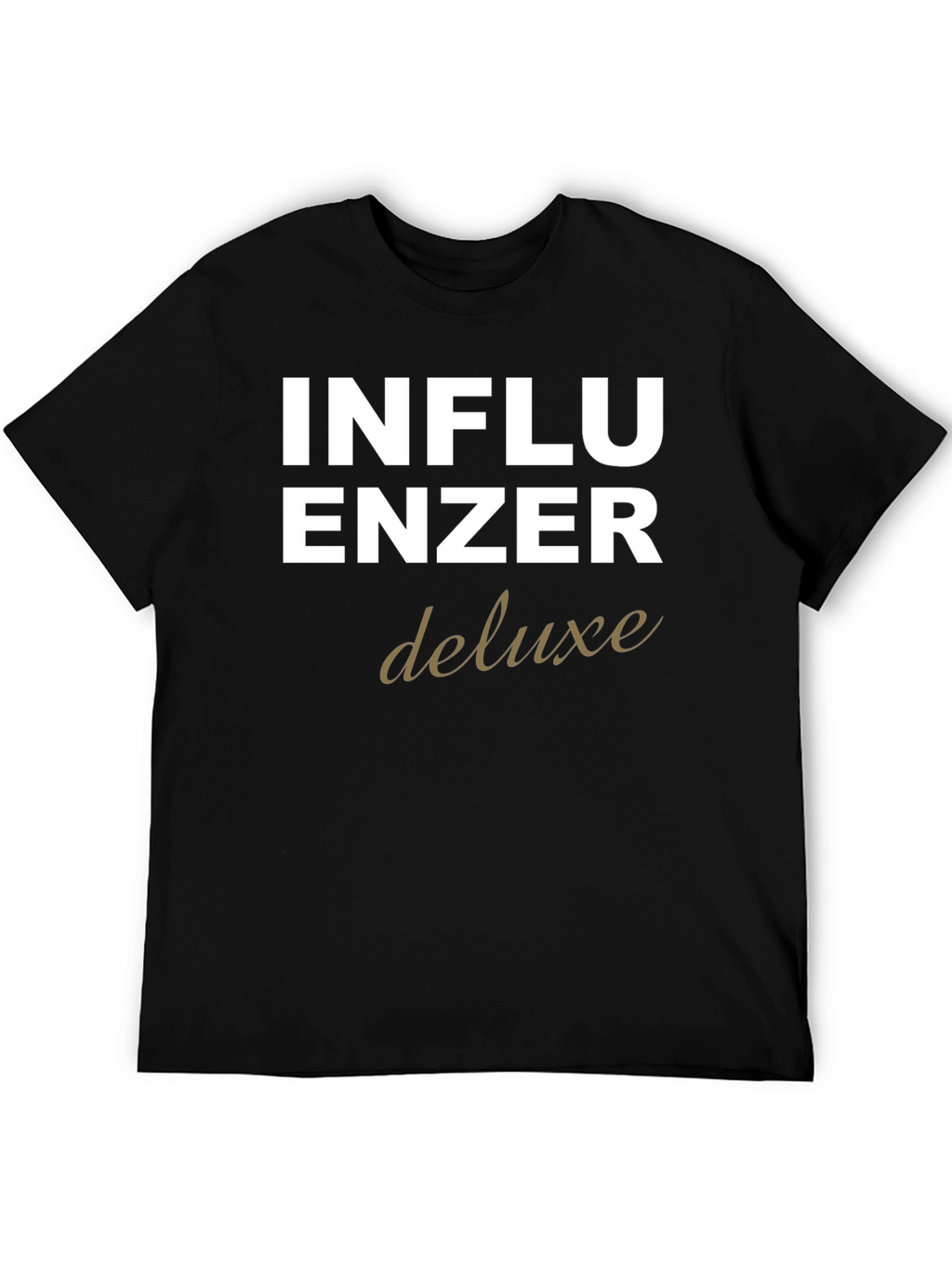 Influencer Deluxe Graphic Tee - Black Cotton T-Shirt