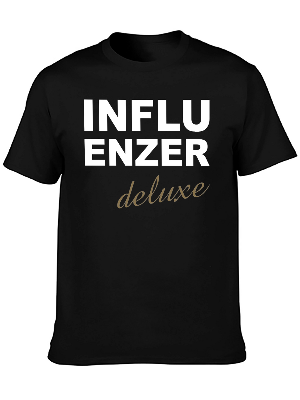Influencer Deluxe Graphic Tee - Black Cotton T-Shirt