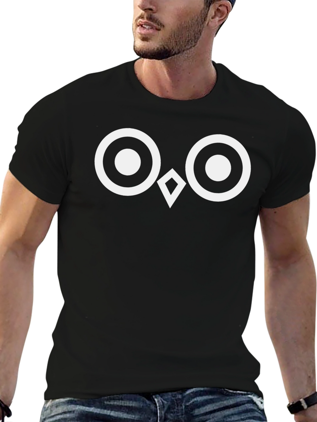 Owl Eyes Graphic Tee - Black Cotton T-Shirt
