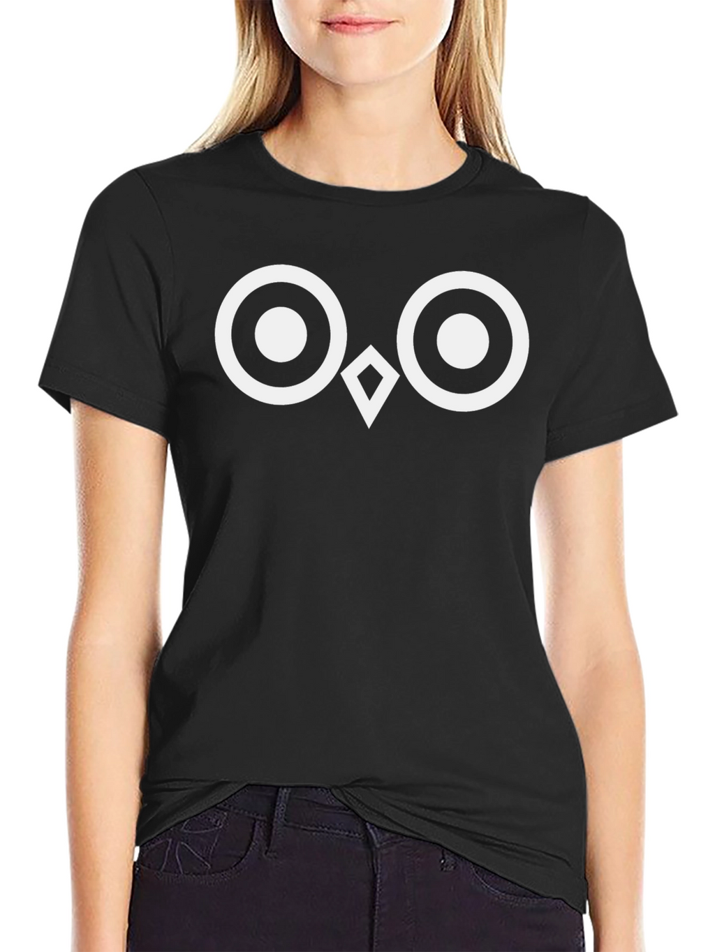 Owl Eyes Graphic Tee - Black Cotton T-Shirt