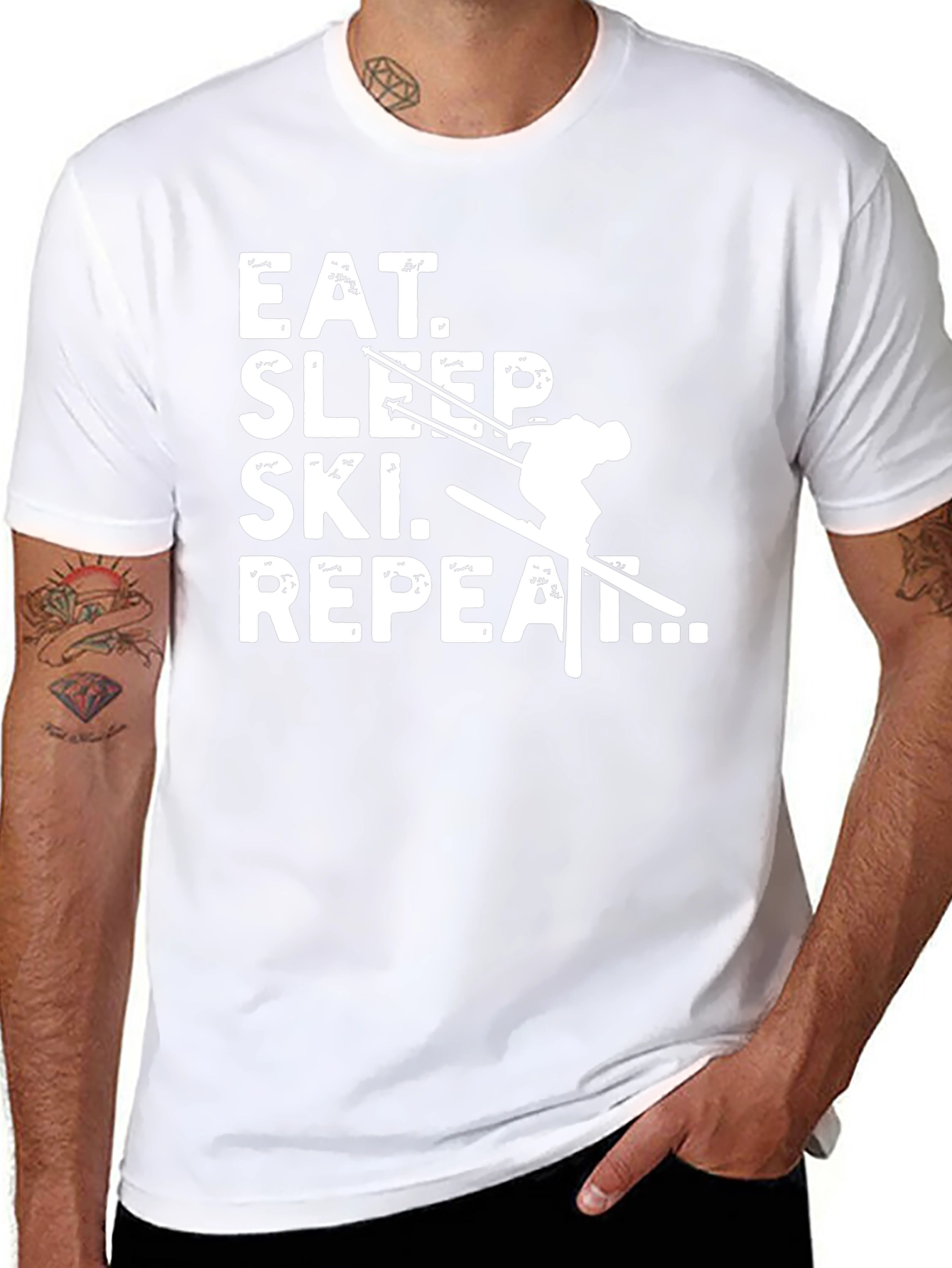 Eat Sleep Ski Repeat Graphic Tee