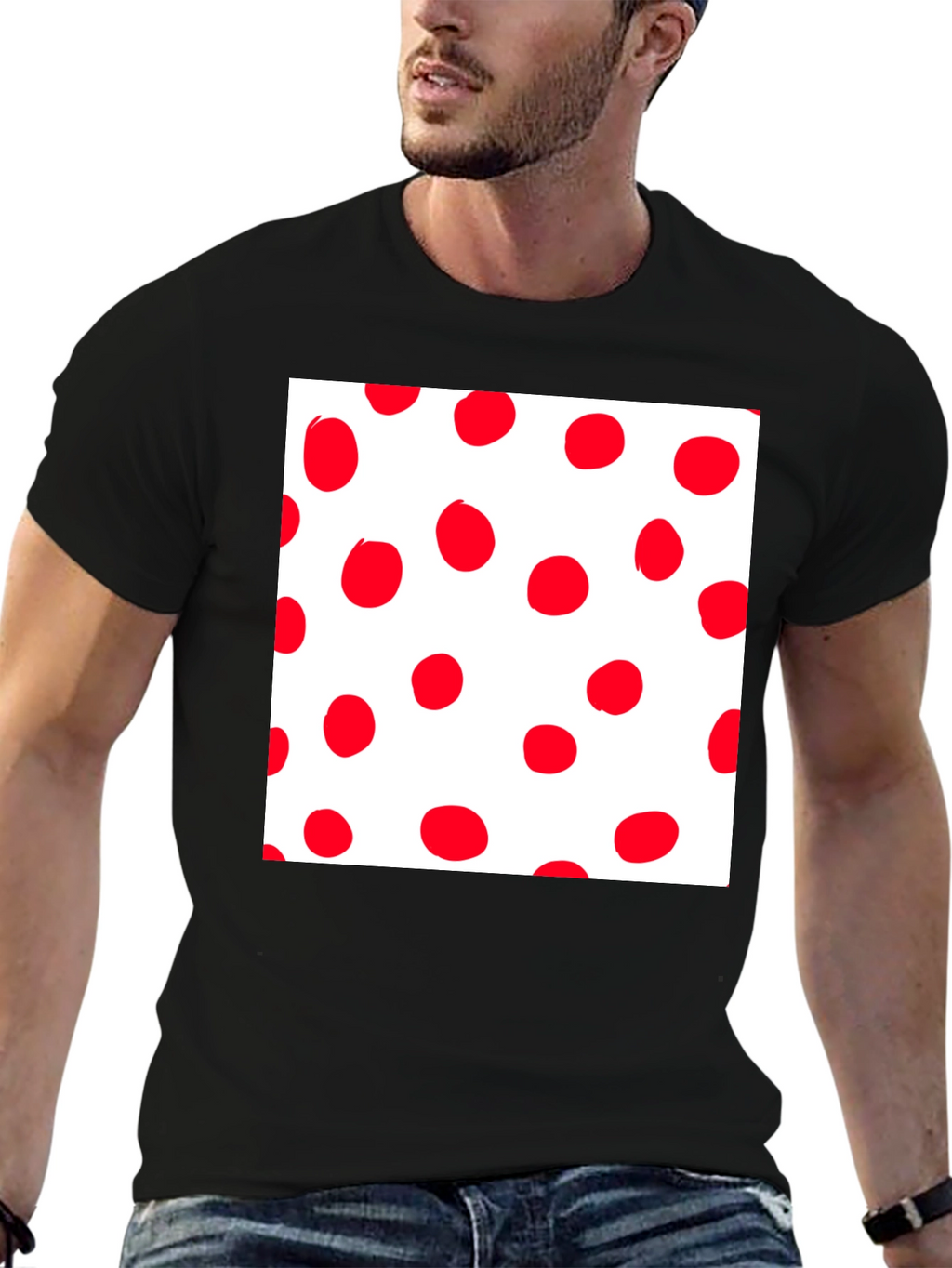 Red Polka Dot Crew Neck T-Shirt