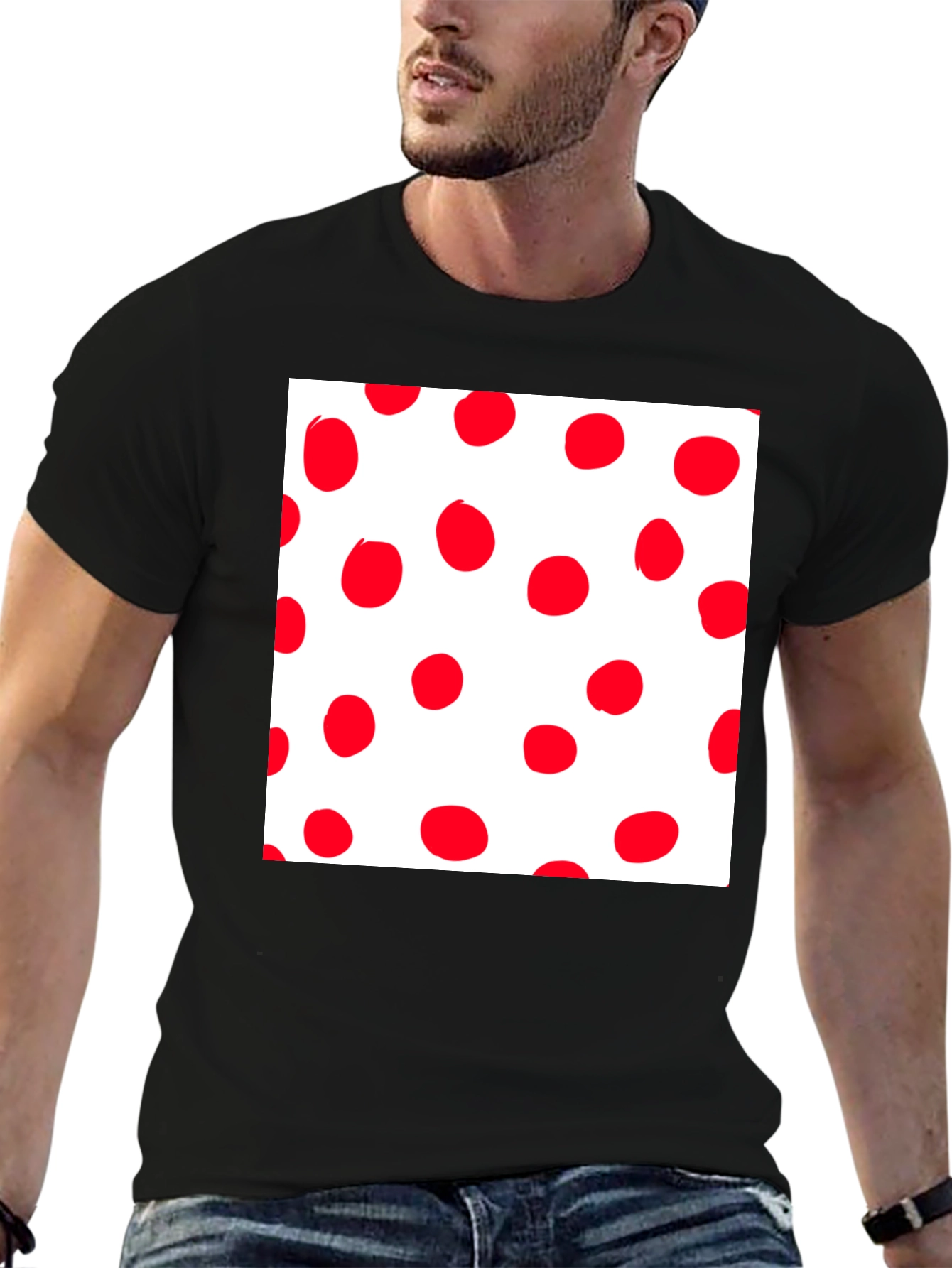 Red Polka Dot Crew Neck T-Shirt