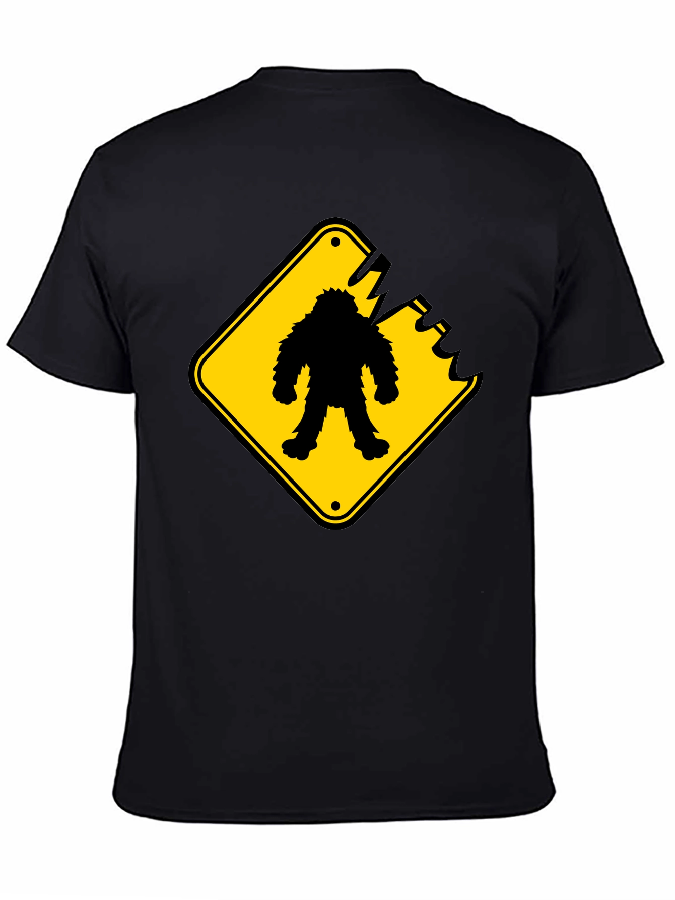 Sasquatch Crossing Black T-Shirt - Novelty Graphic Tee