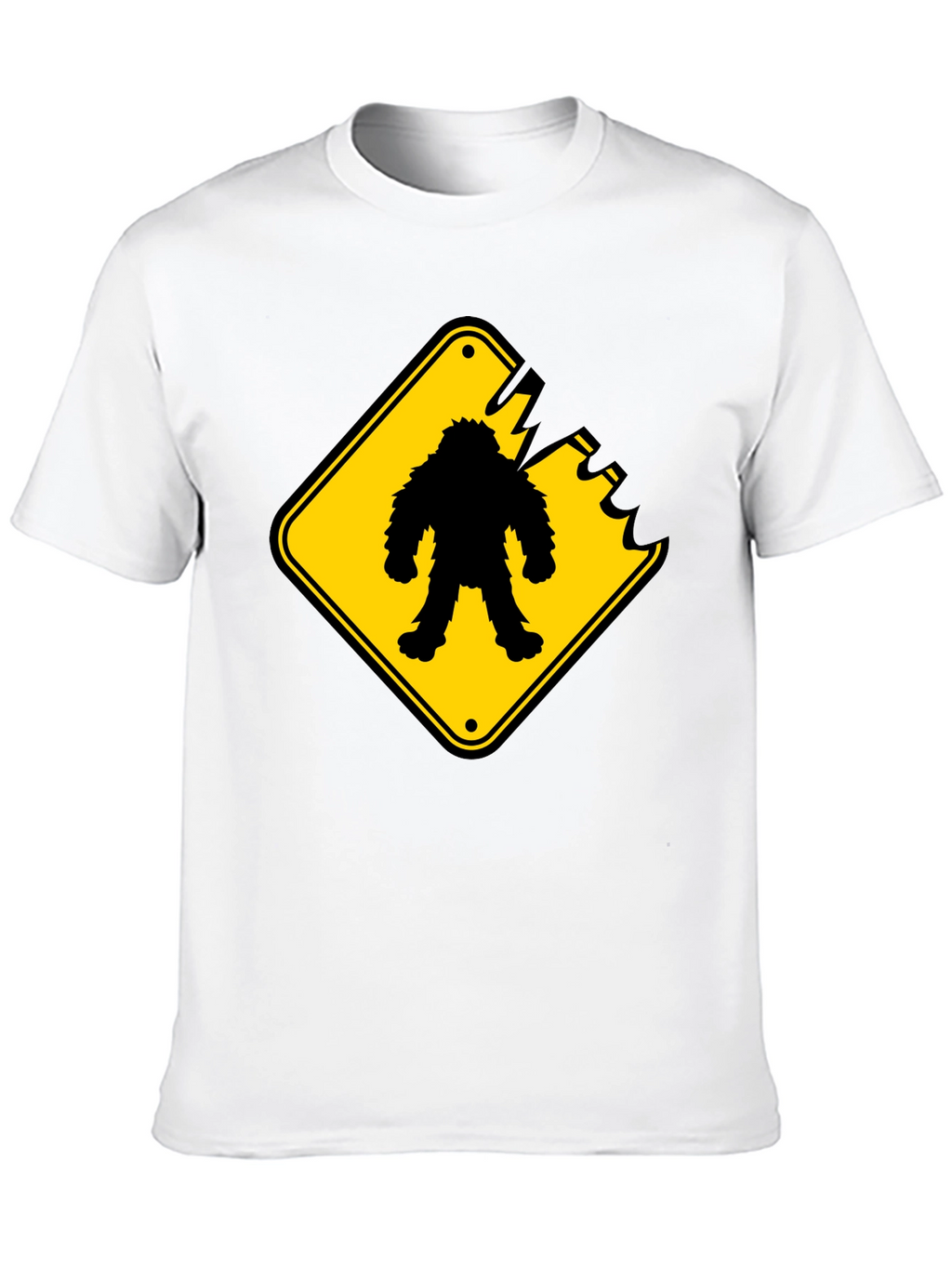 Sasquatch Crossing Black T-Shirt - Novelty Graphic Tee