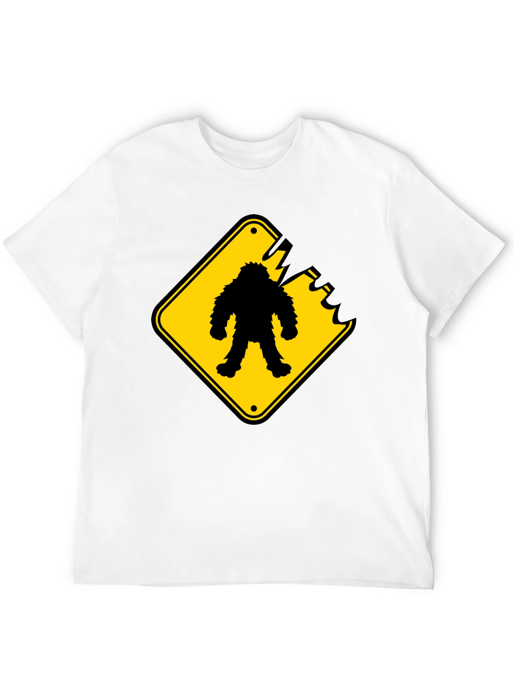 Sasquatch Crossing Black T-Shirt - Novelty Graphic Tee