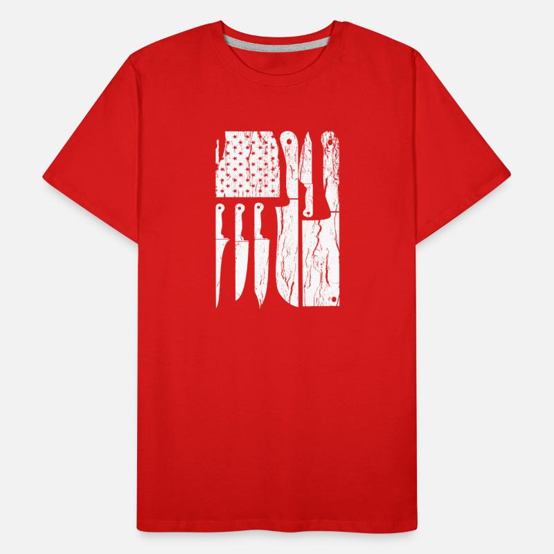 USA Flag Knife Professional Head Chef Gift