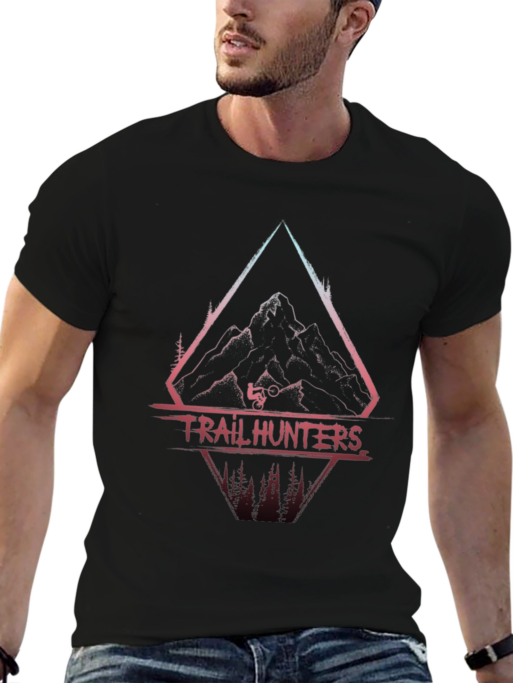 Trail Hunters Graphic Tee - Mountain Bike Adventure