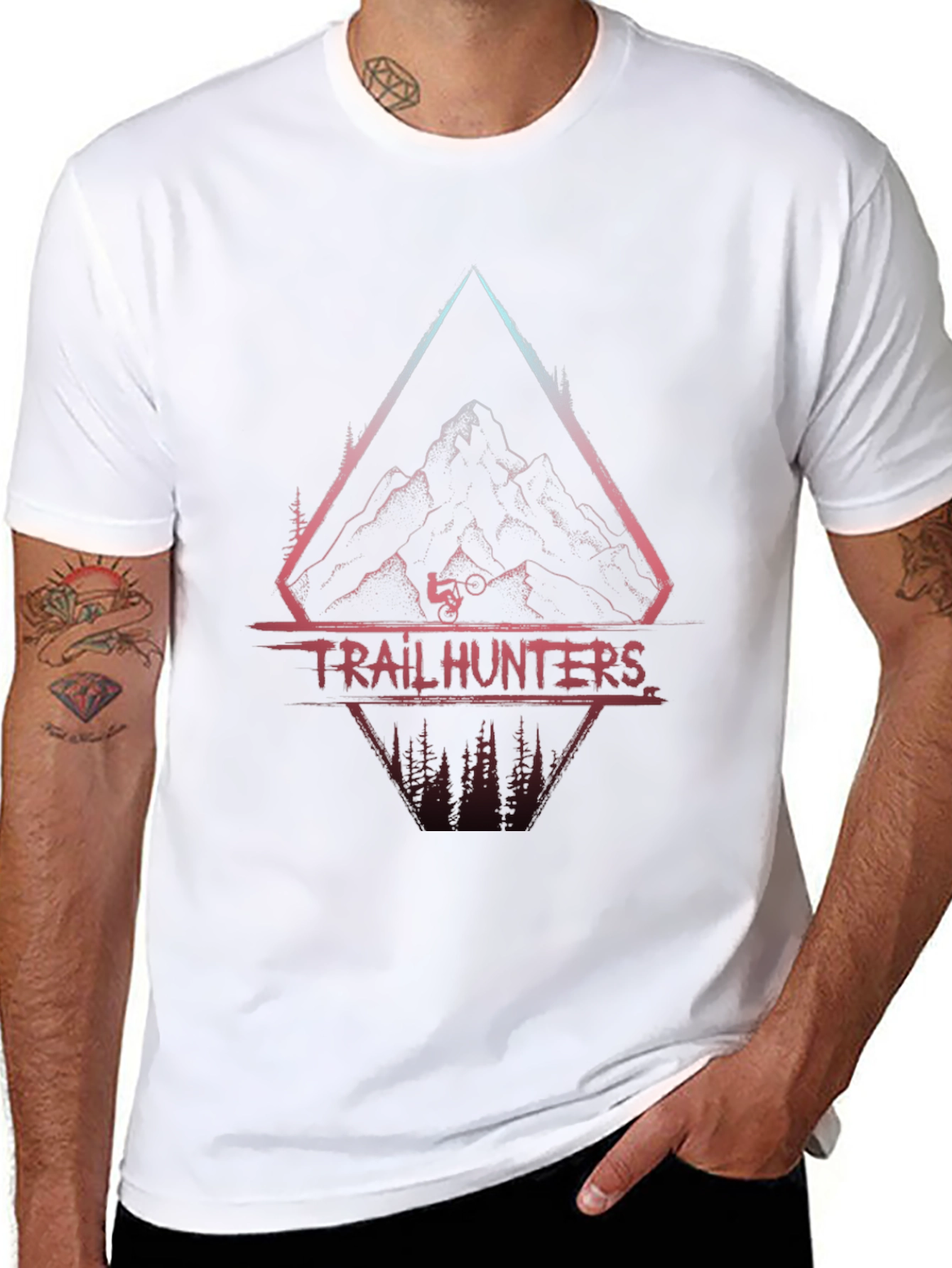 Trail Hunters Graphic Tee - Mountain Bike Adventure