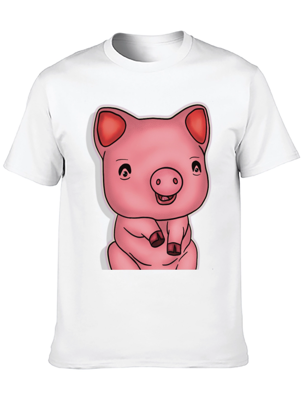 Cute Pig Graphic Black T-Shirt