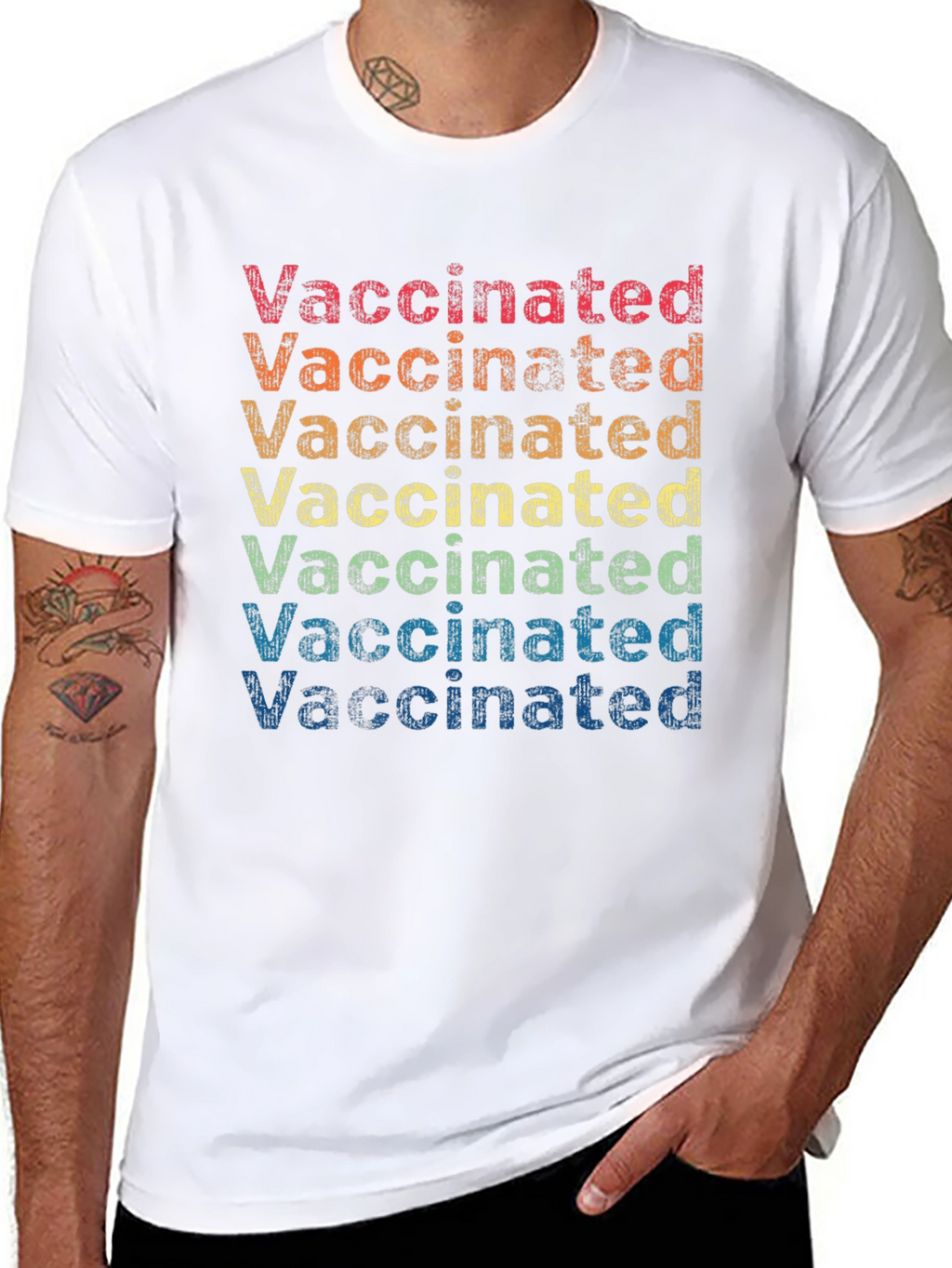 Retro Vaccinated Rainbow T-Shirt