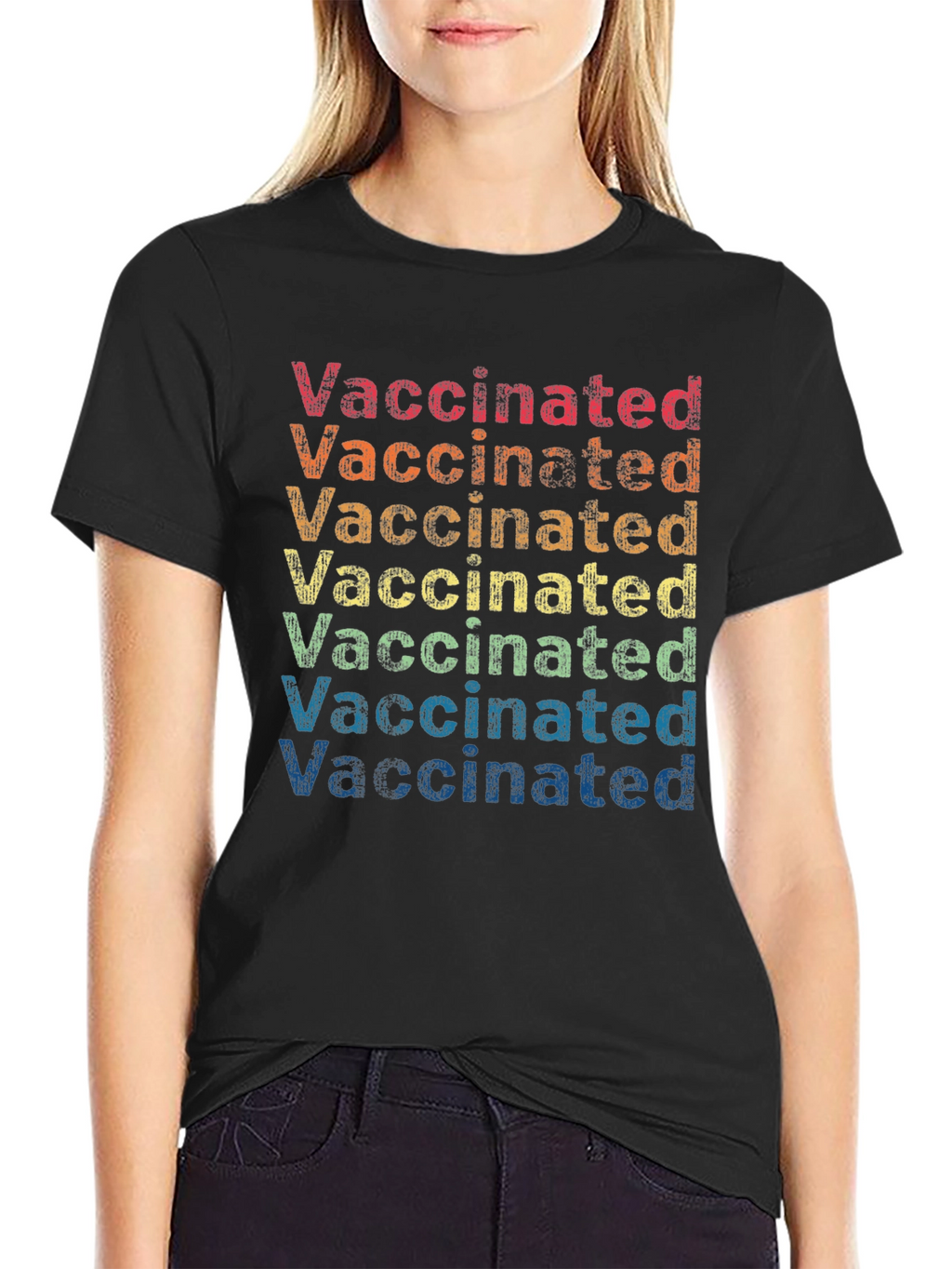 Retro Vaccinated Rainbow T-Shirt