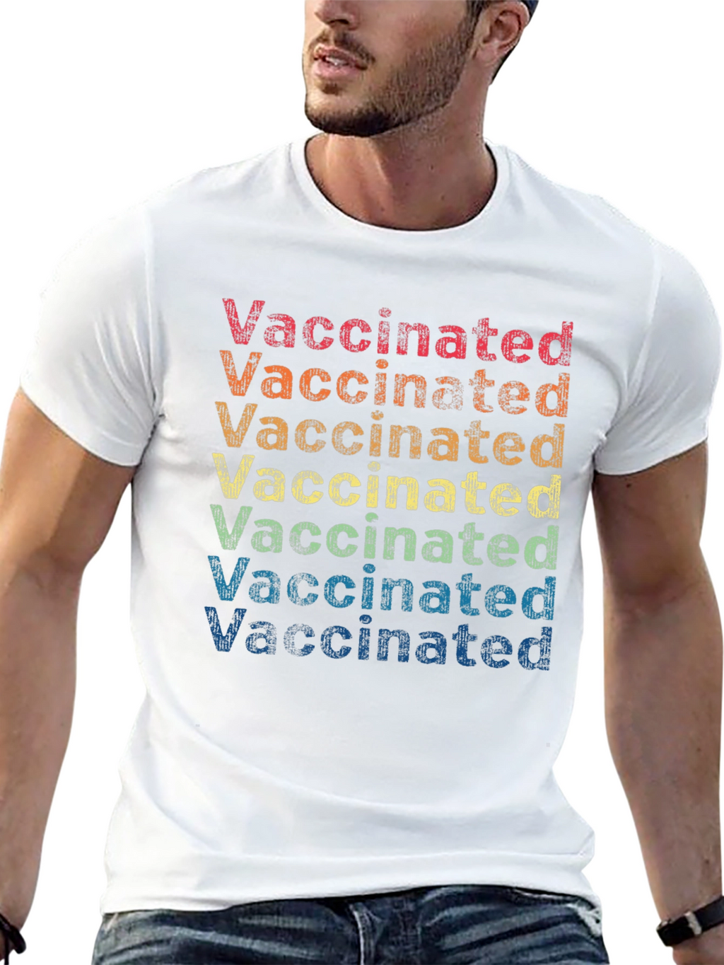 Retro Vaccinated Rainbow T-Shirt