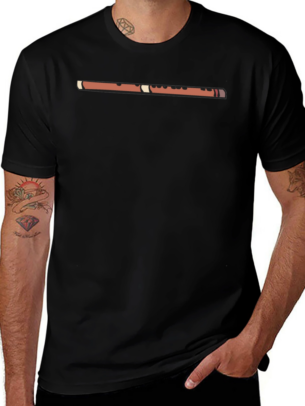 Musical Flute T-Shirt - Black
