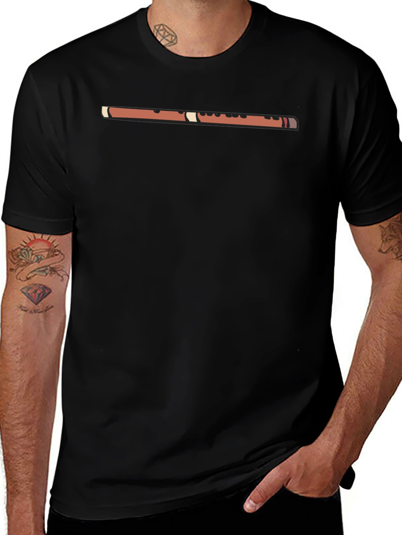 Musical Flute T-Shirt - Black