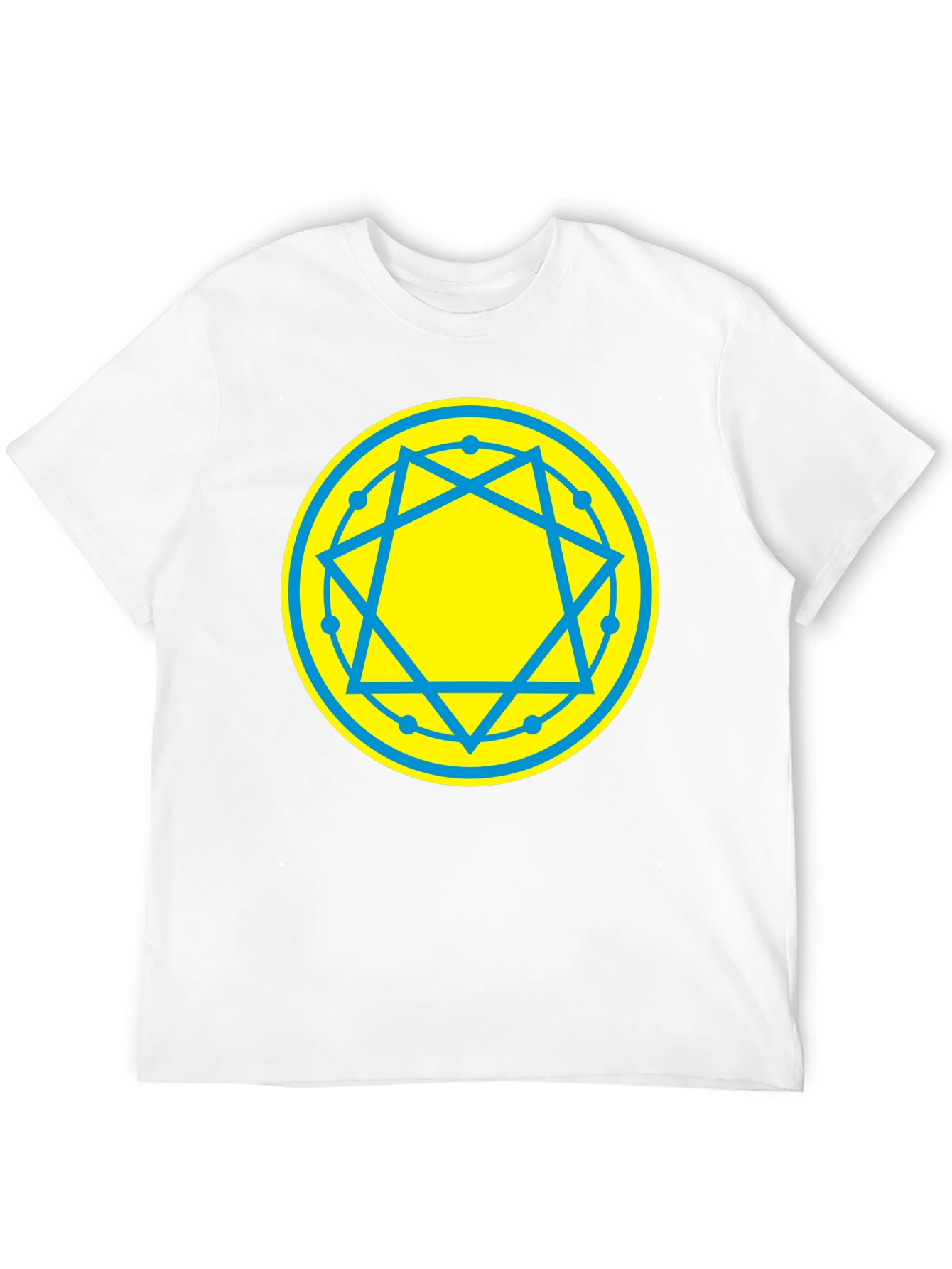 Geometric Symbol Tee - Black Cotton Blend T-Shirt