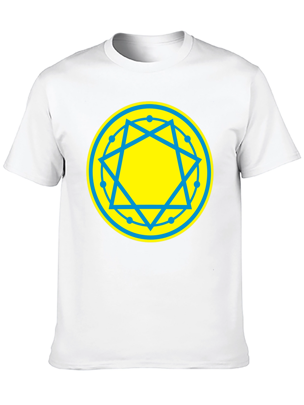 Geometric Symbol Tee - Black Cotton Blend T-Shirt