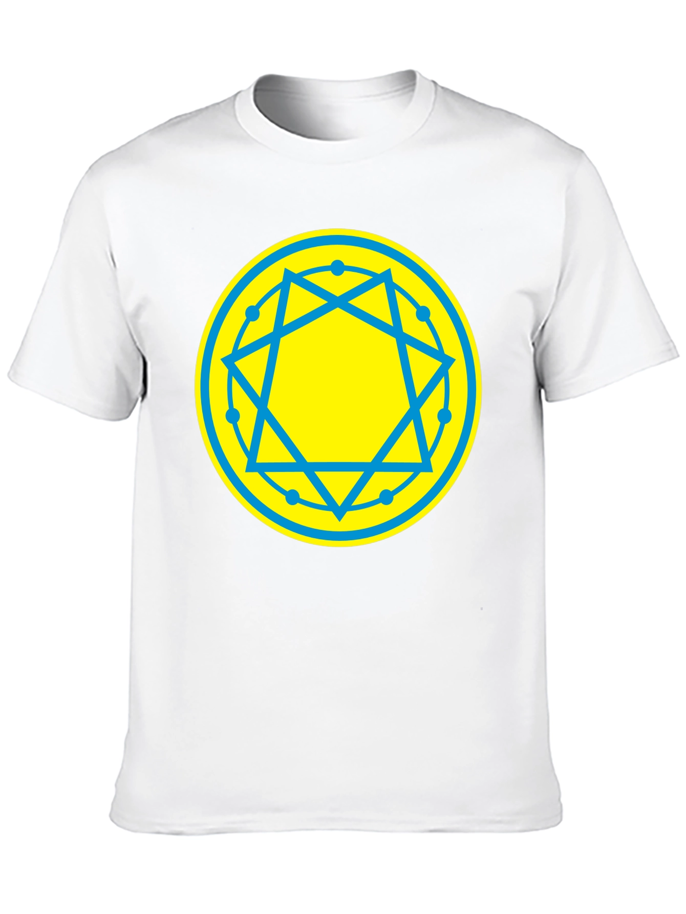 Geometric Symbol Tee - Black Cotton Blend T-Shirt