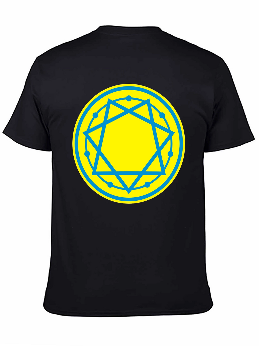 Geometric Symbol Tee - Black Cotton Blend T-Shirt