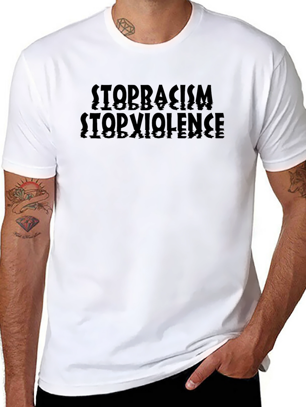 Stop Racism Stop Violence Graphic T-Shirt
