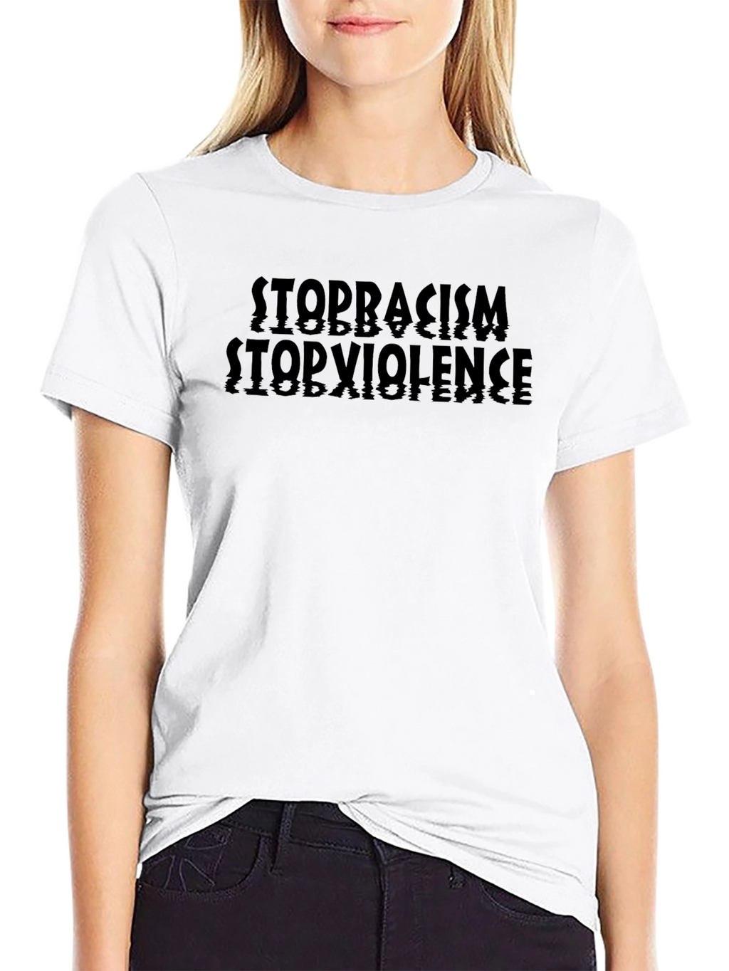 Stop Racism Stop Violence Graphic T-Shirt