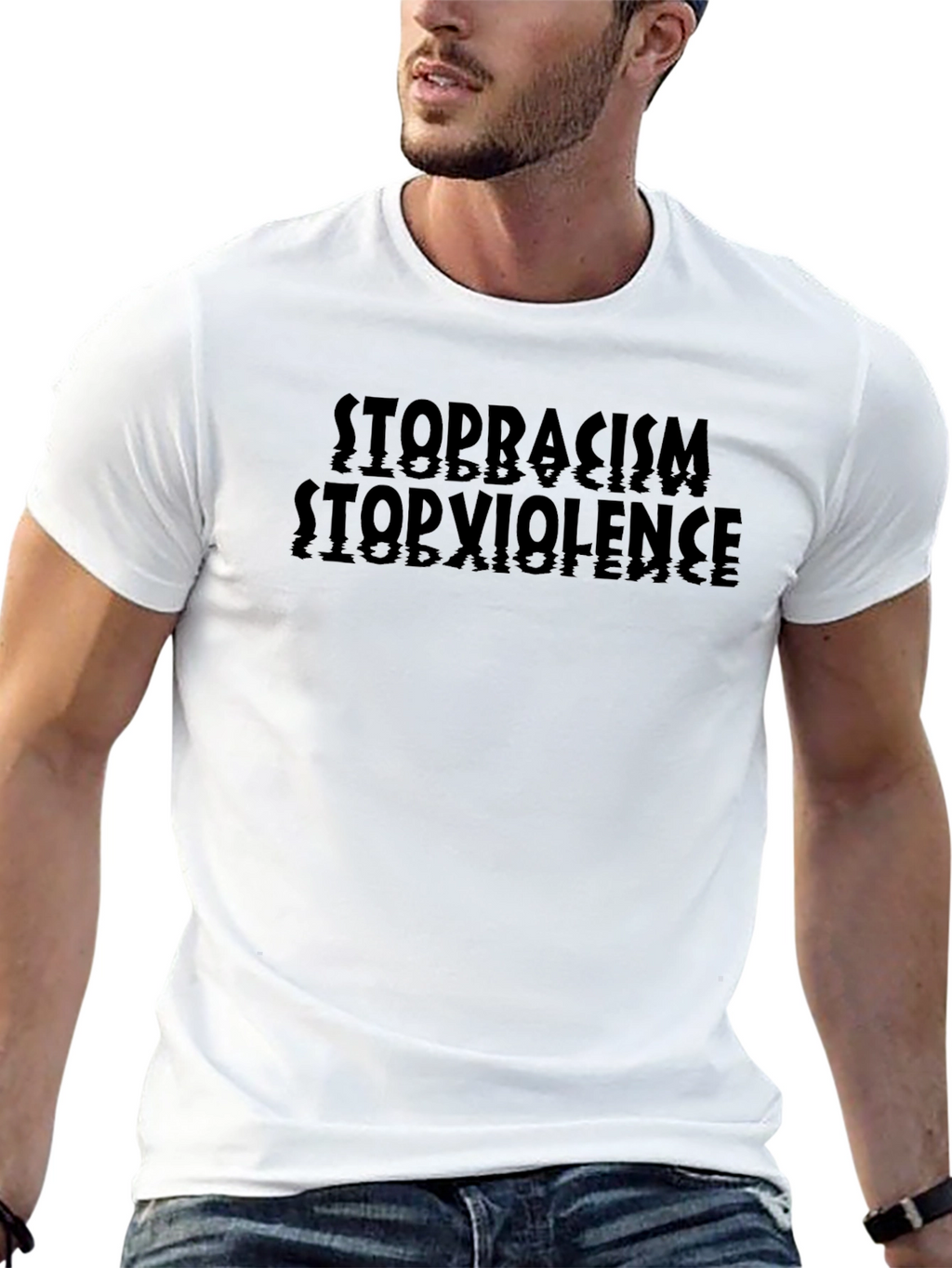 Stop Racism Stop Violence Graphic T-Shirt