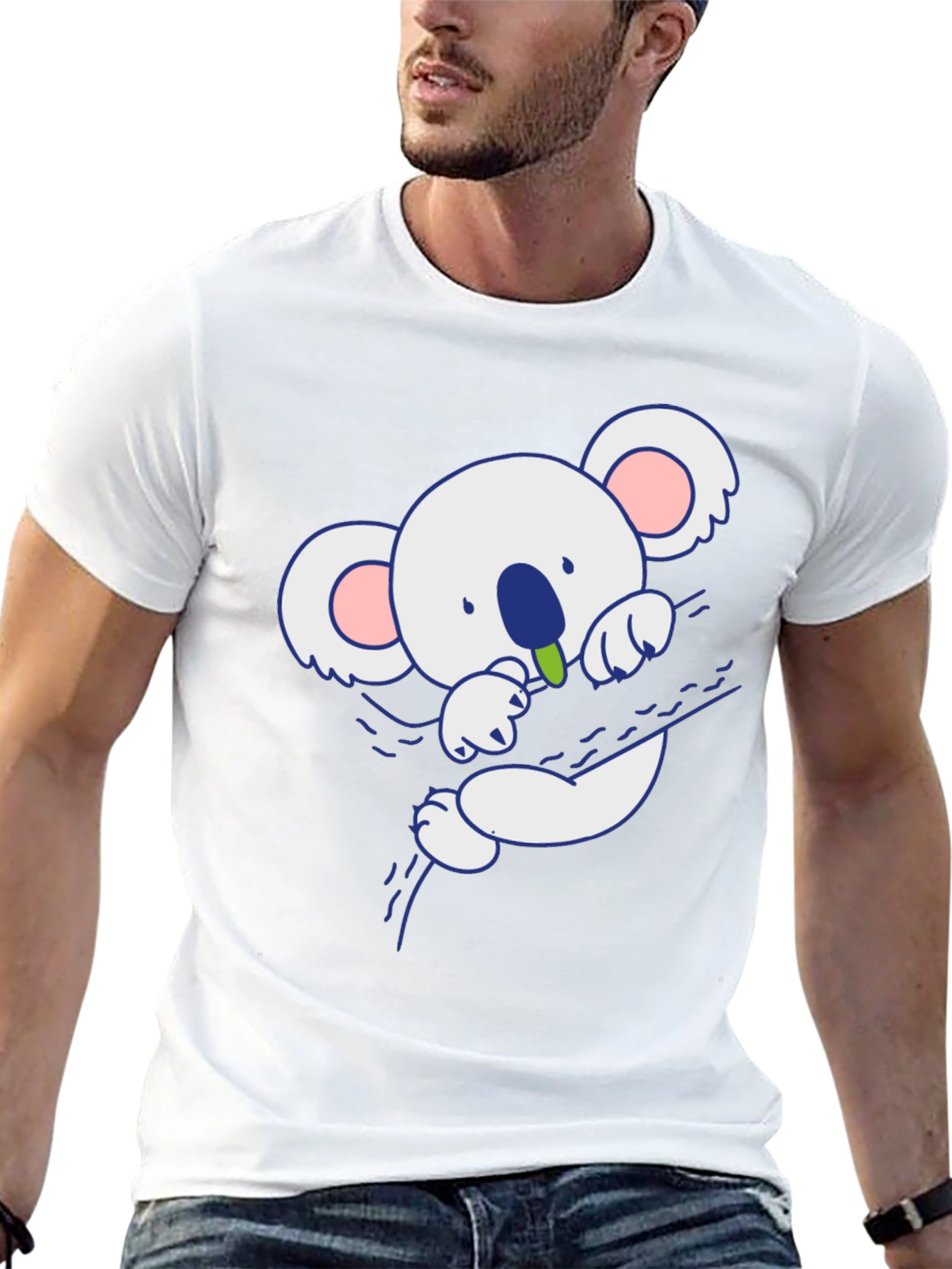 Cute Koala Bear Graphic T-Shirt - Black
