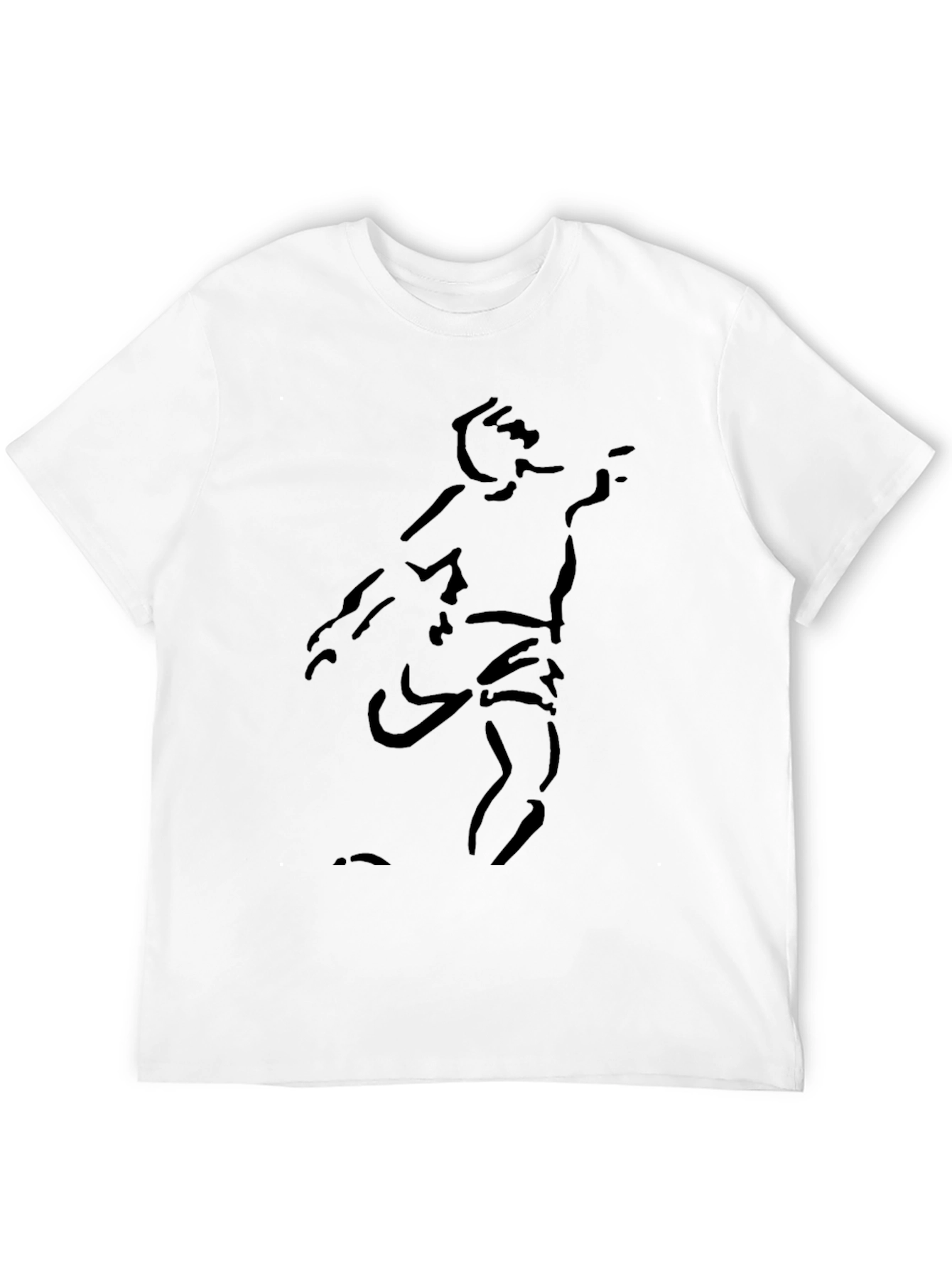 Minimalist Sketch Graphic Black T-Shirt