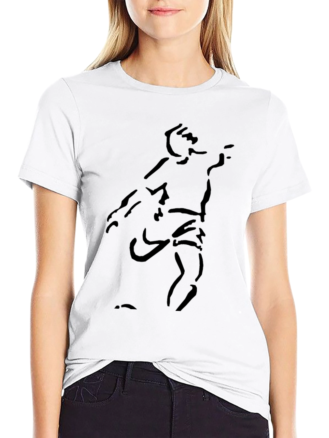 Minimalist Sketch Graphic Black T-Shirt