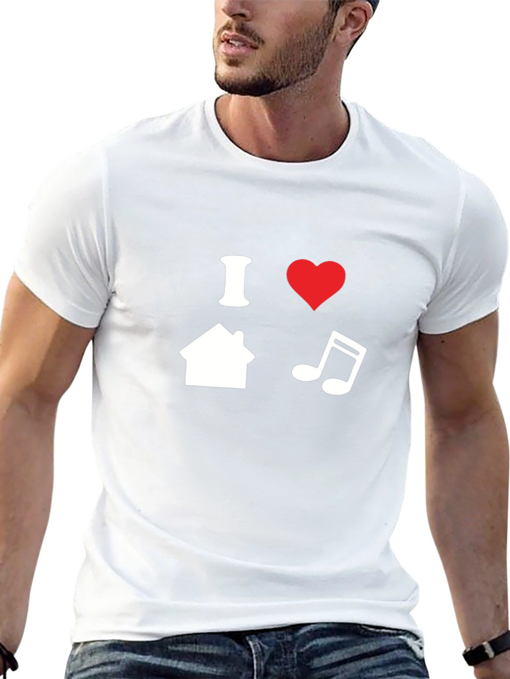I Love House Music T-Shirt - Black Graphic Tee